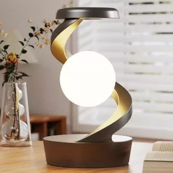 Ночной светильник с беспроводной зарядкой и RGB-цветами, интерактивное вращение, управляемое жестами, светодиодная лампа, настольный декор белый