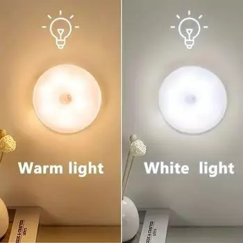 Ночной светильник с датчиком движения, новейший светодиодный светильник для помещений, подходит для спален, лестниц, под шкафами и гардеробами.