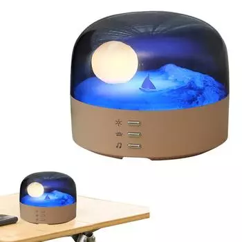 Ночной светильник с динамиком и Bluetooth, многофункциональный музыкальный атмосферный светильник с регулируемой яркостью для друзей и семьи белый