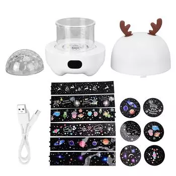 Ночной светильник с динамиком, вращающийся на 360°, прозрачная проекция, многофункциональные компьютерные колонки