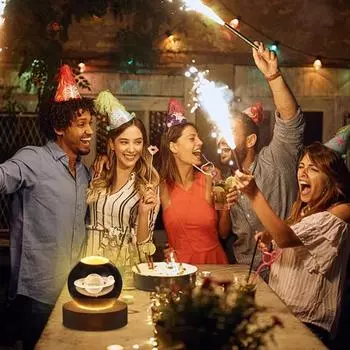 Ночной светильник с хрустальным шаром и деревянной основой, 3D-гравировка системы Млечный Путь, USB Plug-Play, прикроватная лампа, украшение для рабочего стола 60mm Saturns