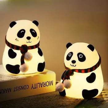 Ночной светильник с подсветкой в виде медведя и зарядкой через USB big eyes panda