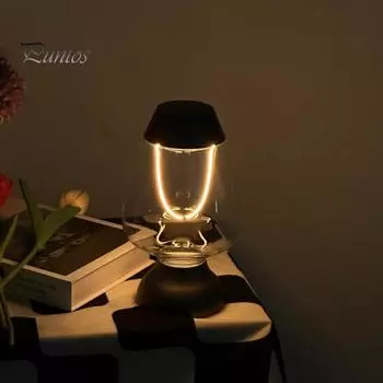 Ночной светильник с регулировкой яркости, 3 цветовых температуры, мягкое освещение без мерцания, сенсорное управление, современная беспроводная настольная лампа, украшение стола чёрный