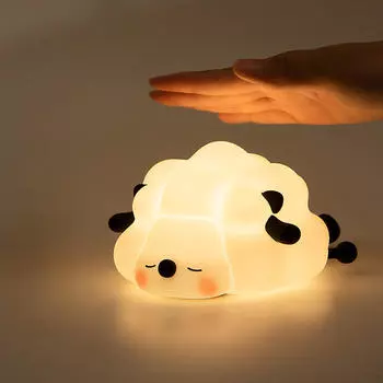 Ночной светильник с регулируемой яркостью для детской комнаты, легкий силиконовый прикроватный светильник чёрный