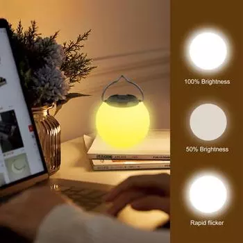 Ночной светильник с ручкой, не слепящий глаза, 3 режима освещения, подсветка с зарядкой типа C, водонепроницаемый IP6, перезаряжаемый ночник B