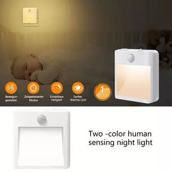 Ночной светильник с вилкой США, датчиком движения PIR, регулируемой яркостью, 3 режима, регулируемая яркость, настенный светильник для ванной комнаты, лестницы, товары для дома US Plug