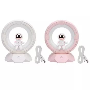 Ночной светильник Space Man для детей, ABS, PC, силикон, 3 цвета, USB-перезаряжаемый светодиодный прикроватный столик Pinkish