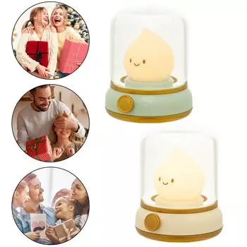 Ночной светильник-свеча USB перезаряжаемый с регулировкой яркости мультяшный силиконовый ночной светильник D бежевый