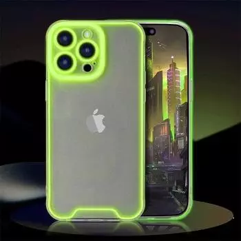 Ночной светильник, светящиеся защитные пленки, силиконовый чехол для iPhone 11 Plus 13 12 Pro Max 14Pro 13Pro 14Plus для iPhone14, задняя крышка iPhone 15 Pro Max бежевый