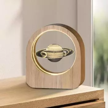 Ночной светильник в виде искусственного хрустального шара с деревянной рамой, работающий от солнечной батареи USB B