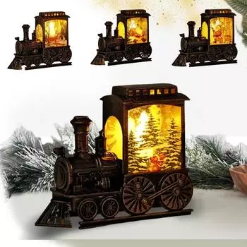 Ночной светильник в виде старинного поезда, светодиодные ночники, рождественский фонарь, работающий от батареек, ночник для рождественского украшения