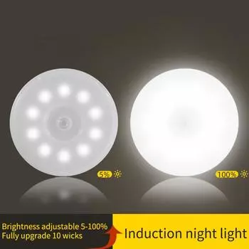Ночной светодиодный светильник с датчиком движения, USB перезаряжаемый светодиодный настенный светильник для ванной комнаты, зеркала, настенный светильник, светильник для шкафа, умная лампа для кухни