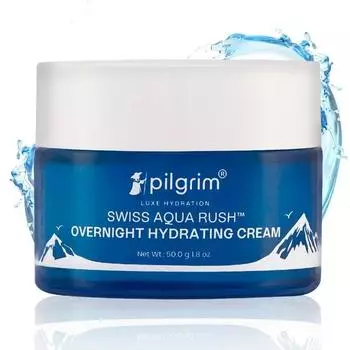 Ночной увлажняющий крем для лица Pilgrim Swiss Aqua Rush™ | Создан на основе мощных увлажняющих веществ - Swiss Aqua Rush™, Aquaxyl™ | 50 г