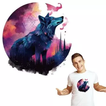 Ночной Волк Одежда Нашивки Печать на футболках Джинсы DIY Виниловые толстовки Топы Моющиеся термонаклейки