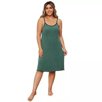 Ночные рубашки больших размеров для женщин, зеленое пижамное платье на бретельках, одежда для сна большого размера, летняя сексуальная одежда, домашняя одежда