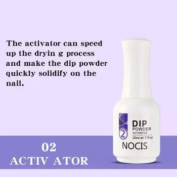 NOCIS Dip Powder Base Coat Activator Top Coat Brush Saver 20 мл*4 Аксессуары для дизайна ногтей 10ML прозрачный