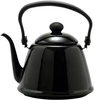 Noda Horo Drip Kettle II, эмаль, 0,6 галлона (2 л), Совместимость с индукцией, черный, сделано в Японии DK-200BK