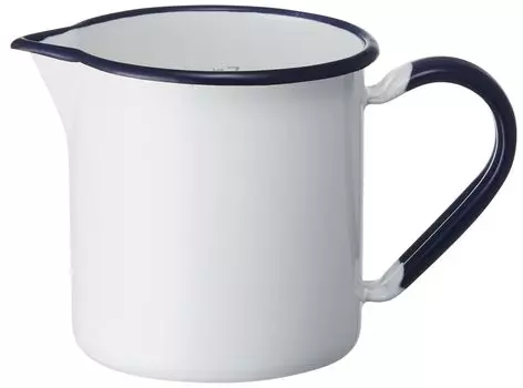 Nodahoro Beaker Enamel Heat Resistant Mug with Internal Memory Made in Japan White Border Navy 0.5L HB-005