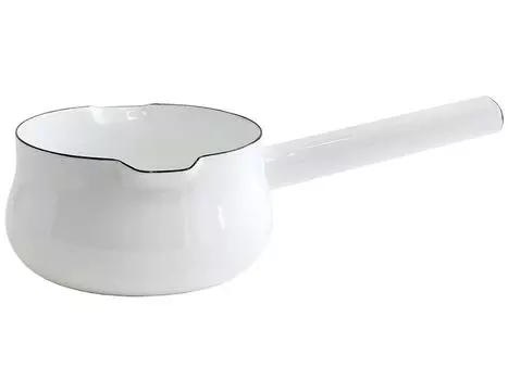 Nodahoro Milk Gas One Hand Double Made in Luke Сковорода, 15 см, эмаль, совместимая с Fire/IH, кастрюля, с торцом, Япония, LK-15M белый