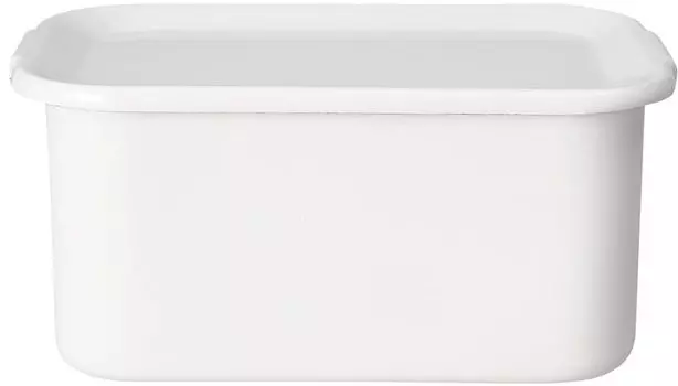 Nodahoro Storage Container Enamel Heat Resistant Square Rectangle Deep LL Size Enamel Lid White Series Made in Japan WFH-LL