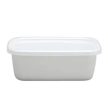 Nodahoro Storage Container Enamel Heat Resistant Square Rectangle Deep S Size with Seal Lid Contents Visible White Series Made in Japan WRF-S