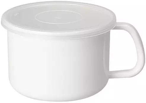 Nodahoro Storage Heat Stocker with Round L with Seal Contents White Made in Japan Container, Enamel, Resistant, Handle, Size, Lid, Visible, Series,