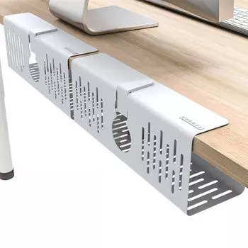 NODOCA Cable Cable Length No Drilling Wire Hidden Under the Easy Cable Routing Wire Cable White Tray, Storage, 350mm, Required, Multifunctional, Desk,