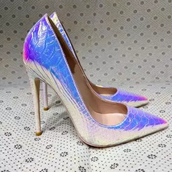 NoEnName_Null-12 см женские свадебные туфли, туфли со змеиным принтом, большие размеры 33-45, туфли на тонком каблуке 33