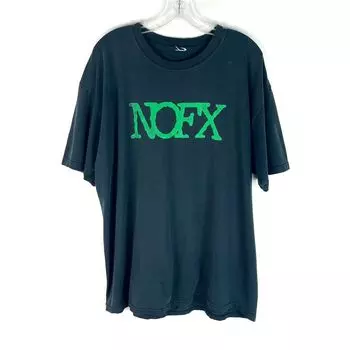 Nofx Vintage 90S Черная зеленая футболка с круглым вырезом и логотипом унисекс с короткими рукавами S
