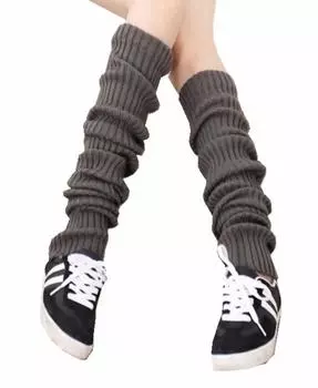 Нога щиколотка нога длинная трикотажная нога холодная нога свободная холодная 65 см защита от холода [DIHKLCIO] Теплые изделия, Теплые изделия, Теплые изделия, Теплые изделия, женские, защита, чехол, носки, темно-серого
