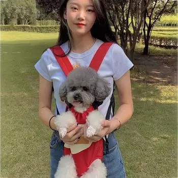 Ноги наружу Hands-Free Сумки для переноски щенков, сумка для домашних животных на два плеча, дорожная сумка для кошек, рюкзак для переноски собак M жёлтый/синий