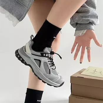Ноги с показов мод, туфли на небольшой платформе, женская новая весенне-осенняя легкая и универсальная спортивная обувь, увеличивающая рост 2025 года 35