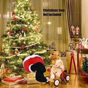 Ноги Санта-Клауса Фаршированные ножки Санта-Клауса Украшение для украшения входной двери рождественской елки