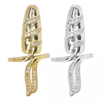 Ноготь Открытие Мода Стразы Ногтей Колпачок Крышка Кончик Украшения Кольца для Женщин Девочек Silver