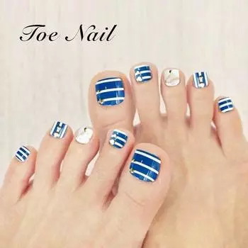 Ногти на ногах Искусственные ногти на ногах Красота Инструменты Натуральный дизайн ногтей Декор ногтей синий