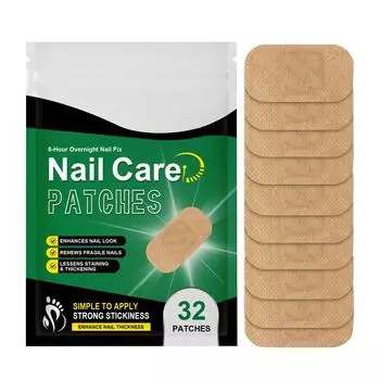 Ногти на ногах Экстра Сила 32 штуки Ночные наклейки для ногтей на ногах для укрепления ногтей и уменьшения ломкости One Size белый