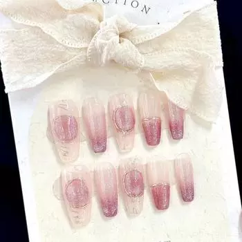 Ногти Ручная работа Чистый кусок Высококлассный Темперамент Показать Белый Кошачий глаз Стиль Носить M