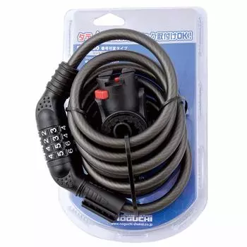 NOGUCHI Кодовый замок с тросом черный малый PSD-180 чёрный