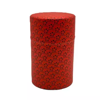 Noguchi Kumataro Tea Garden Tea Tea Washi Paper Inner Lid Small Flower Made in Stylish Caddy, Can, 150g, Paste, Included, Inden, Pattern, Japan, (Red)