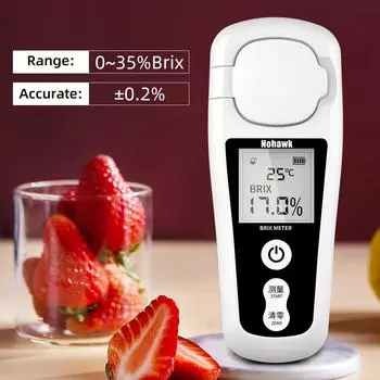 NOHAWK Brix Meter Цифровой рефрактометр для сахара LCD Auto Saccharimeter Измерение содержания сахара в фруктовых соках, напитках, меде