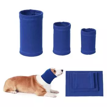 Noise-Proof Dog Soothing Head Cover Elastic Dog Head Sleeve Pet Ear Cover for Dogs Cats M синий