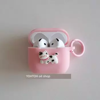 Noise Reduction Version Second and Third Generation Liquid Silicone Earphone Case Apple One-Piece 3 Wireless Bluetooth Integrated Drop-Resistant Box Apple AirPodsPro2 Pink + circle hanging buckle
