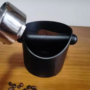 Нок-бокс для эспрессо, противоскользящая основа, контроль запаха, кофе-контейнер, большая вместительная корзина с декой для дома чёрный