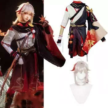 [NOKIJP] Genshin Косплей Manyo Kaedehara Косплей Костюм Kaedera Kazuha Genshin Impact Осенние листья блуждающего ветра и волн (Маньо