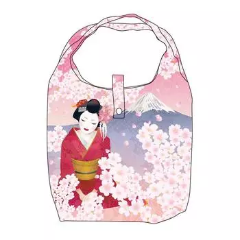 Nol Corporation Eco Bag Japanese Pattern Folding Storage Bag Included Maiko x Sakura ECZ-1-33