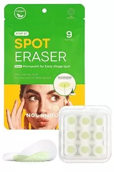 NOLAHOUR Spot Eraser Green Microneedle Patch Tea Tree Leaf Oil Madecassoside Deer Acne Patch 9 Pieces Acne Patch