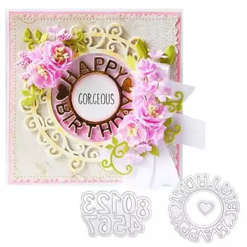 Номер и письмо на день рождения, художественный узор, металлические стальные трафареты, трафареты для скрапбукинга, ремесленные штампы, 3D DIY, изготовление фестивальных карт серебряный