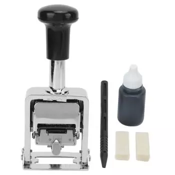 Номерной штамп из цинкового сплава, автоматический номерной штамп, самонаносящийся чернилами, 5-значный номерной штамп для бана