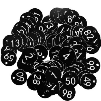 Номерной жетон Пластиковый номерной жетон Номерной жетон Номерной жетон Номер депозита накидки A sTool 1-100 (черный)