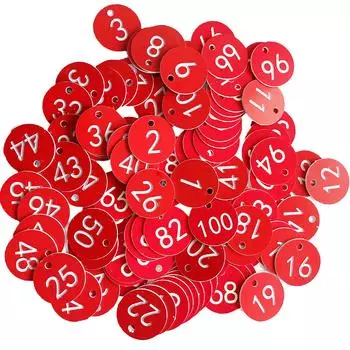 Номерной жетон Пластиковый номерной жетон Номерной жетон Номерной жетон Номер депозита накидки A sTool 1-100 (красный)